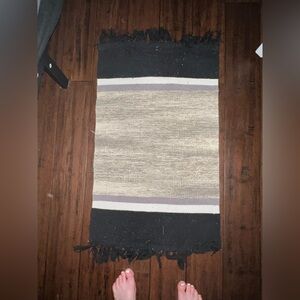 Black and Gray Striped Rug